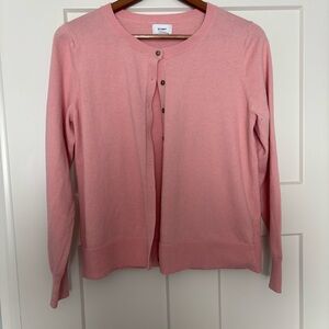 Old Navy Pink Cardigan Sweater with Round Neckline